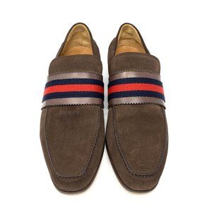 New GUCCI Brown Suede Ribbon Dress Loafer
